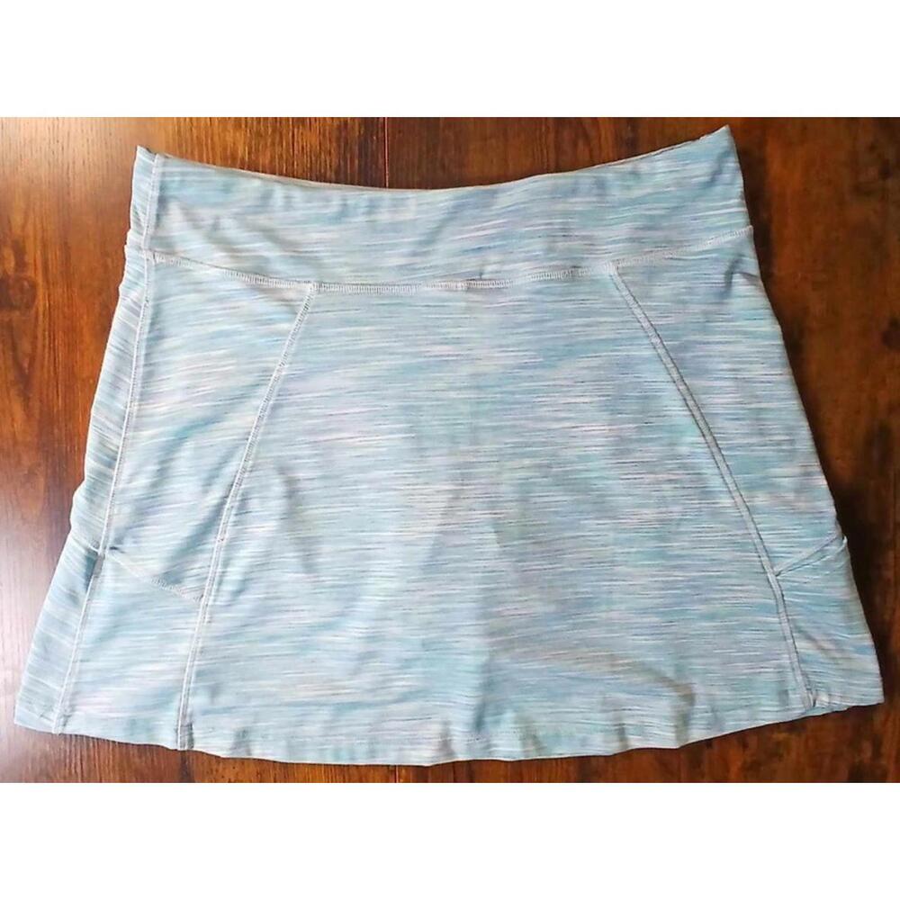 Peter Millar Wicking UPF 50+ Skort Women's Large Heather Turqoise Golf Tennis